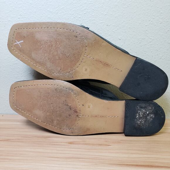 Vince Camuto Women's 8.5 Rachey Chain Link Black Leather Mule Preppy Old Money - Picture 7 of 9